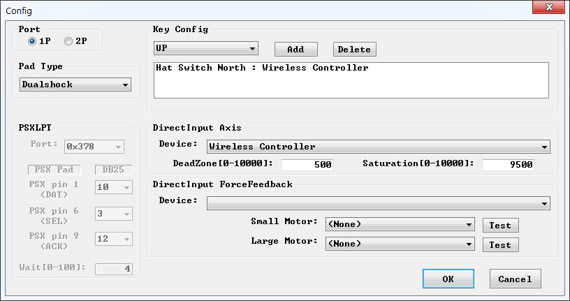 Harakiri DualShock config