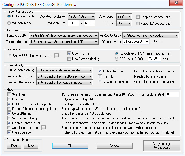 P.E.Op.S. OpenGL 1.78 Graphics